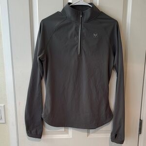 Women's Gray Quarter-Zip Top